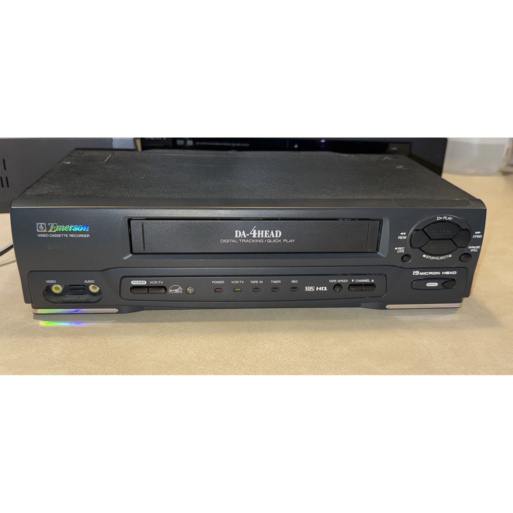 Emerson VCR Video Cassette Recorder DA-4HEAD Quick Play EWV401A Tested No Remote